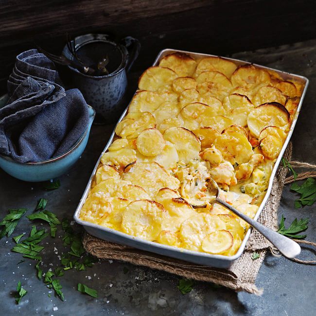 Golden Parsnip Fish Pie