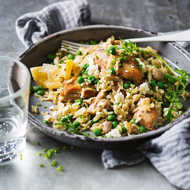Lemon Chicken, Peas & Rice