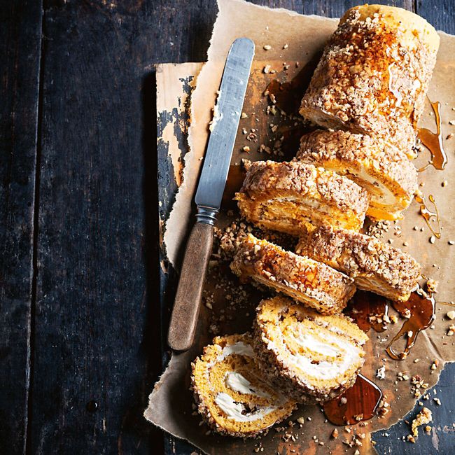 Pumpkin, Maple & Pecan Roulade