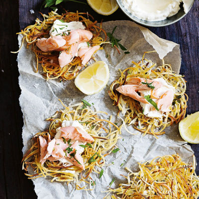 Rostis With Smoked Trout & Horseradish