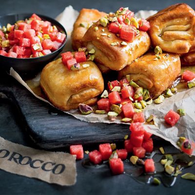 Flat Bread Msemen With Honey & Pistachios
