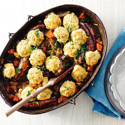 Sausage Casserole With Cheese Dumplings
