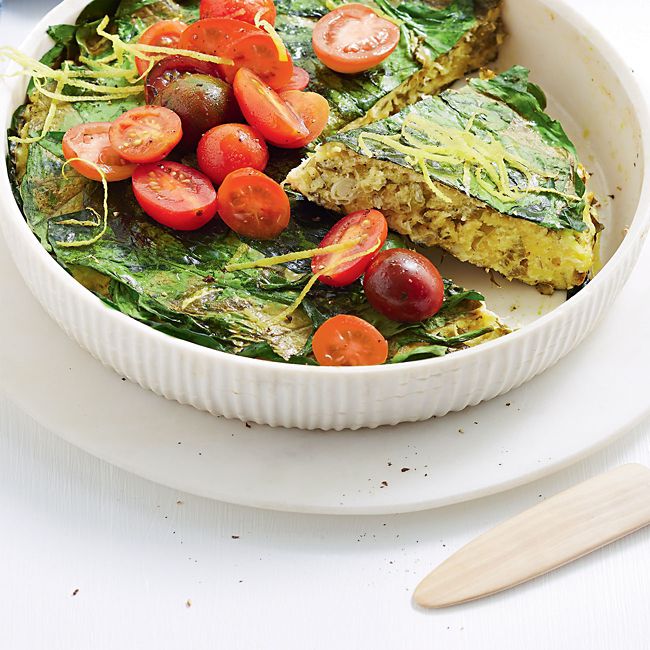 Yoghurt & Spinach Pie With Tomato Salad