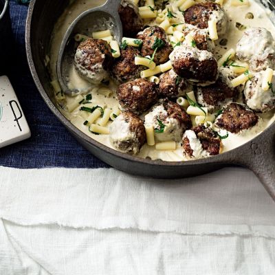 Meatballs With Cream Caper Sauce