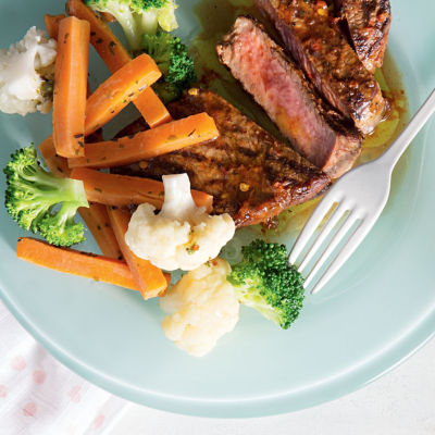 Spanish Steaks With Steamed Vegetables