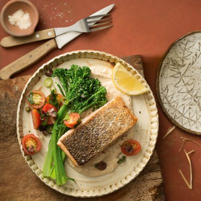 Crispy-Skinned Salmon With Bean Puree