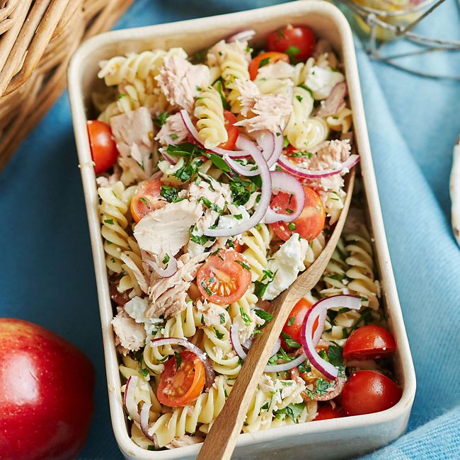Greek Lemon Pasta And Tuna Salad