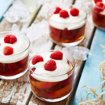 Peach Jelly And Yoghurt Cups