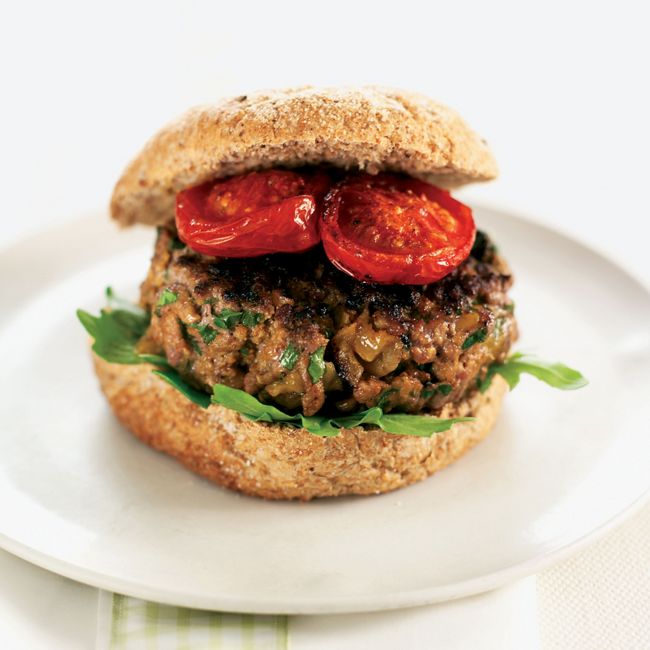 Lamb Burger & Roasted Tomatoes