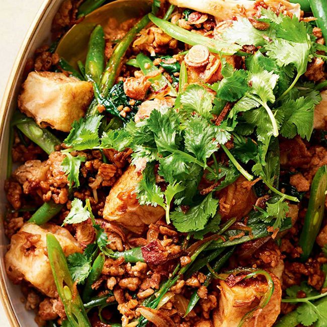 Spiced Pork Mince With Golden Tofu