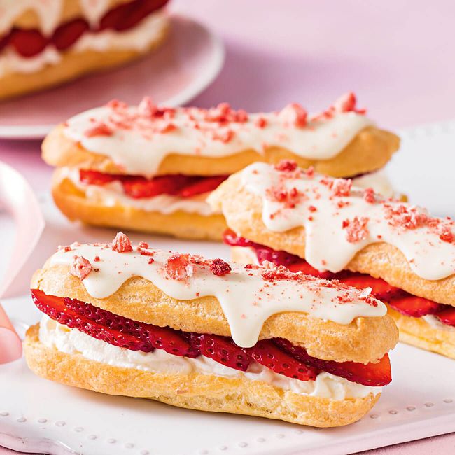 Berry Cream Éclairs