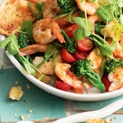 Chilli Prawns With Greens