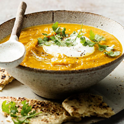Indian Spiced Carrot & Chickpea Soup