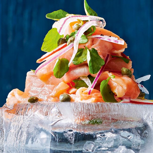 Salmon Ceviche With Radish & Capers
