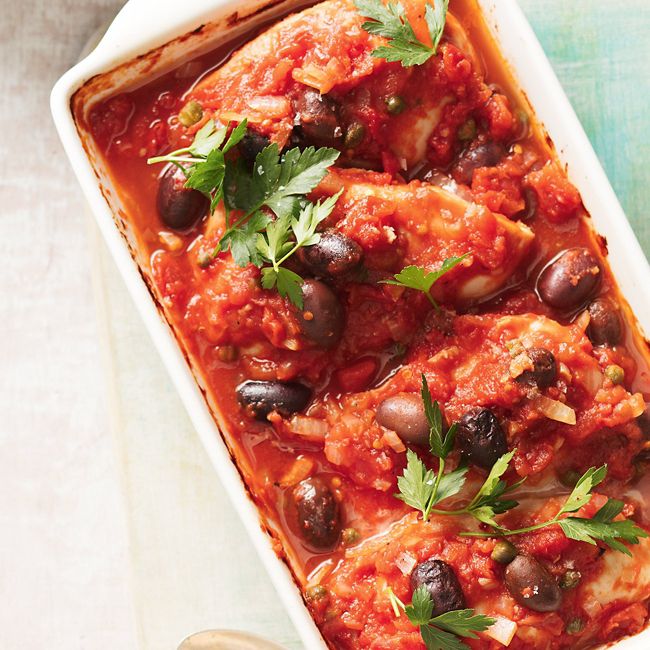 Baked Chicken With Puttanesca Sauce