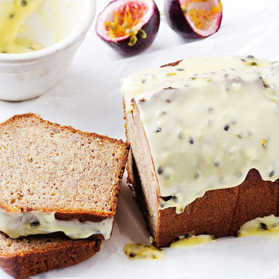 Banana Bread With Passionfruit Icing
