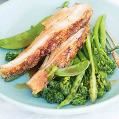 Roasted Pork Belly With Caramel Sauce & Salad