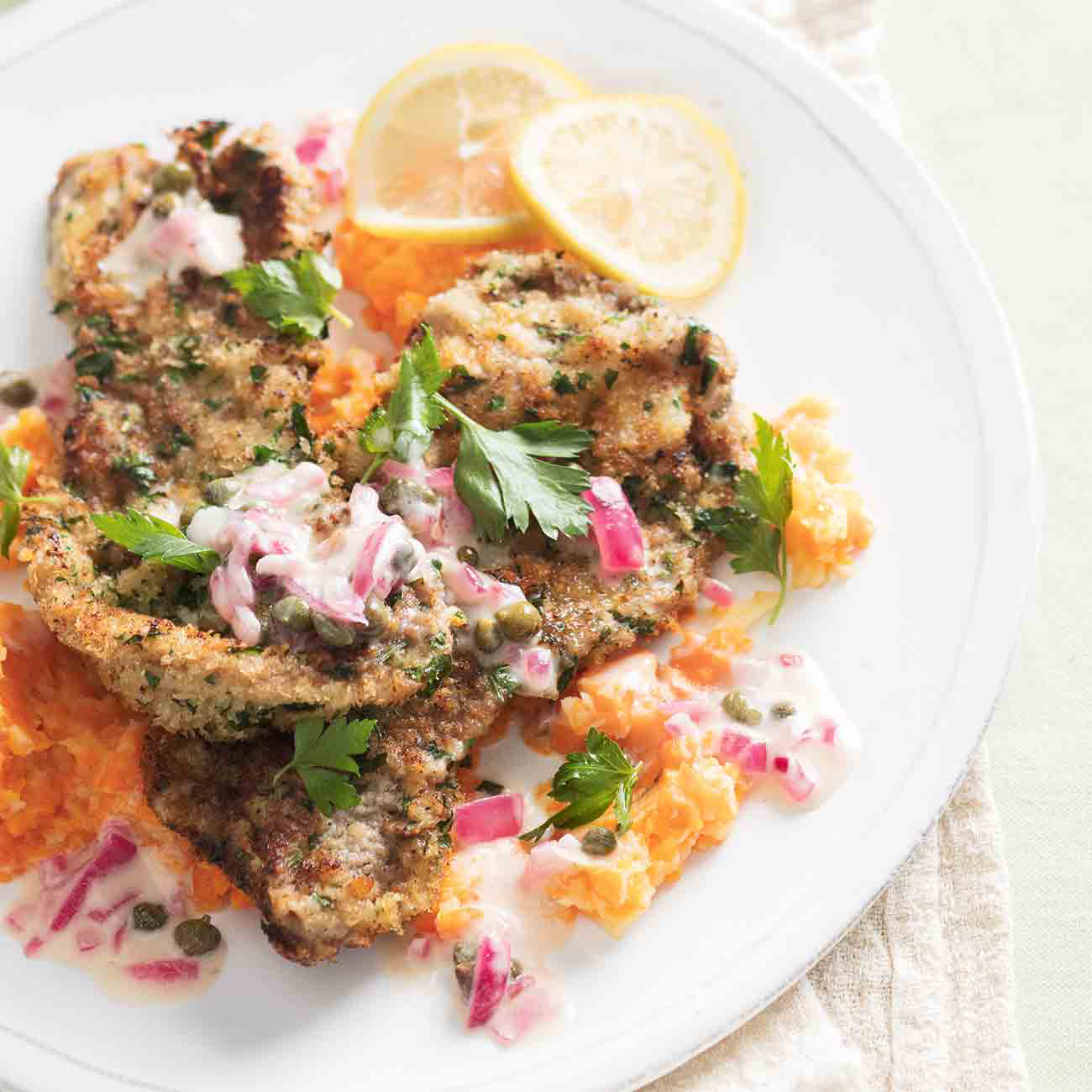 Veal Schnitzel With Lemon Caper Sauce