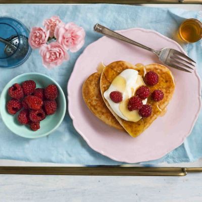 Buttermilk Pancakes With Honey-Glazed Apples