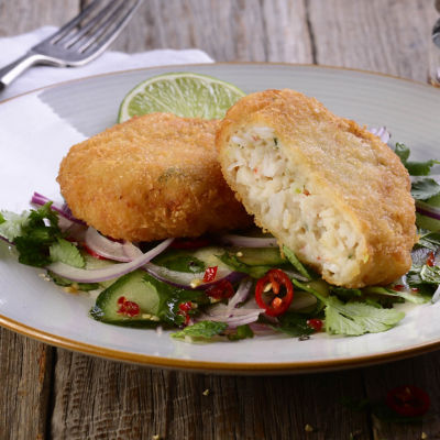 Ocean Chef Crab Cake With Asian Style Cucumber Salad