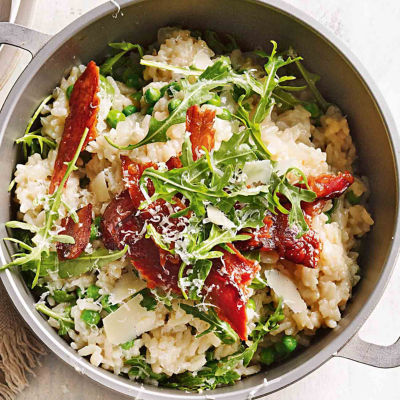 Oven Risotto With Crisp Bacon & Rocket