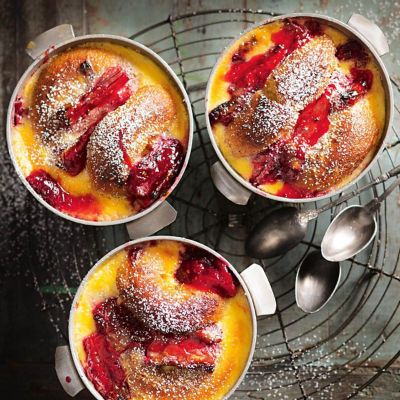 Rhubarb & Orange Donut Pudding