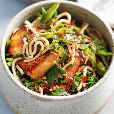 Soy-Lime Tofu With Noodles