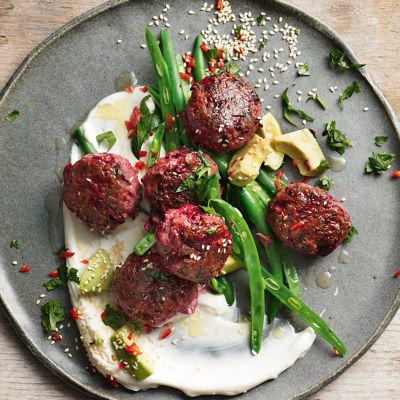 Beef & Beet Rissoles With Green Salad