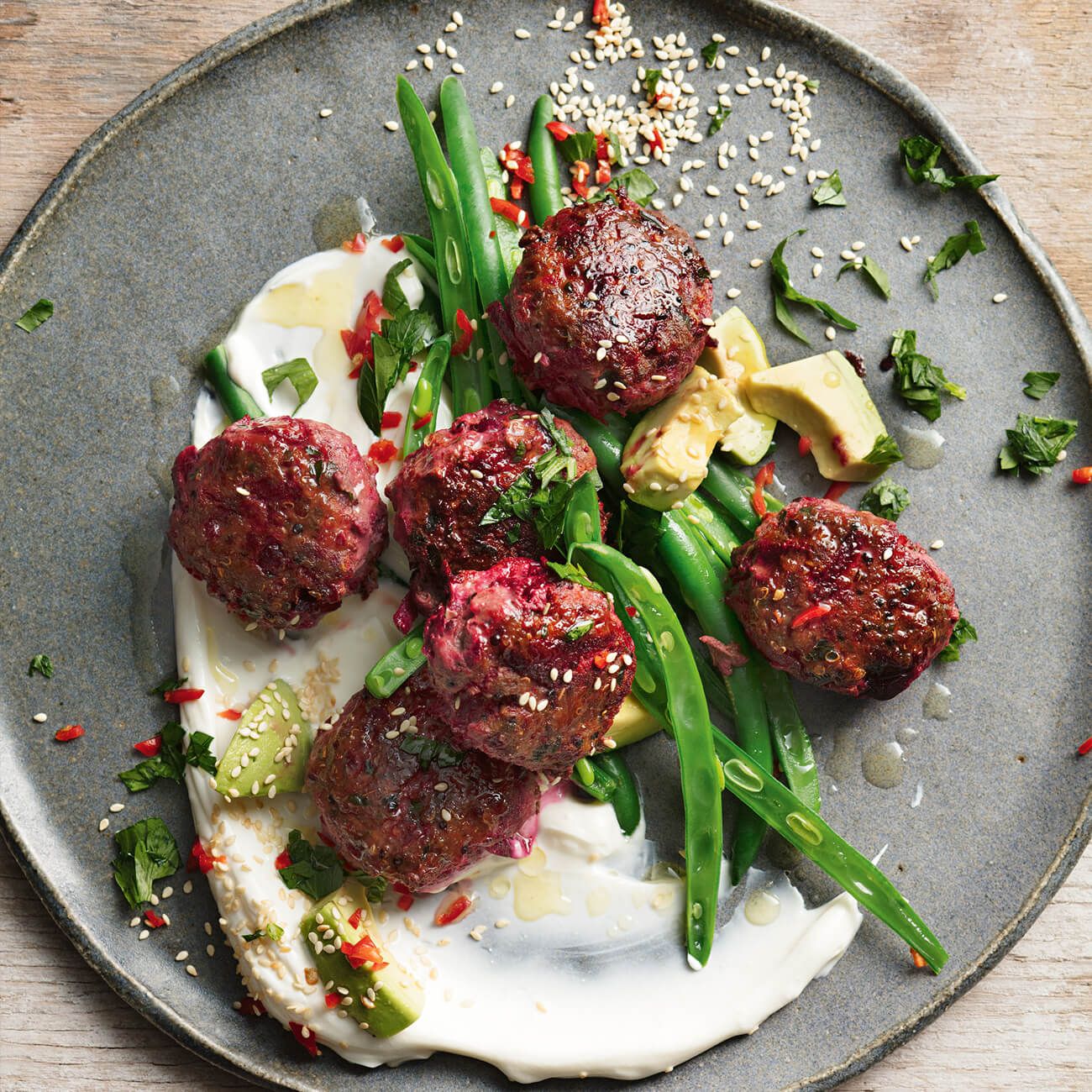 Beef & Beet Rissoles With Green Salad Recipe Woolworths