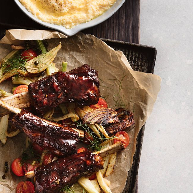 Beef Ribs with Polenta Mash