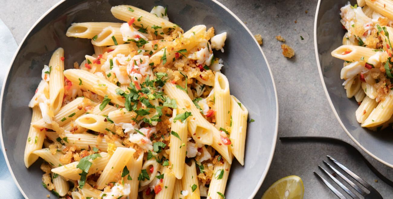 Penne With Chilli Crab & Pangrattato Recipe | Woolworths