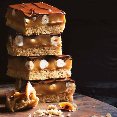 Chocolate Caramel & Hazelnut Slice