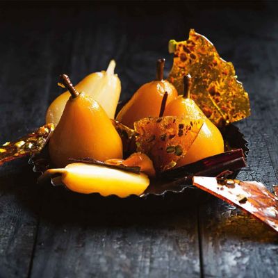 Pears In Maple Caramel Sauce With Toffee