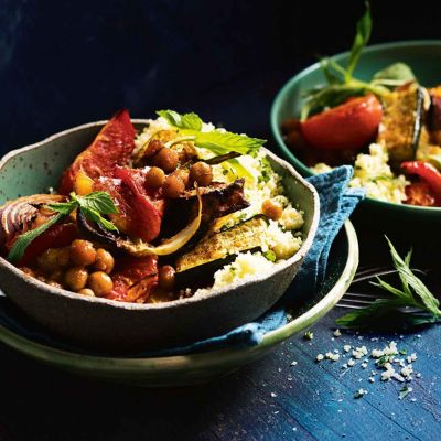 Roast Chickpeas & Vegetables With Couscous