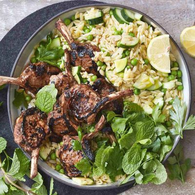 Lamb Cutlets With Pea Risoni