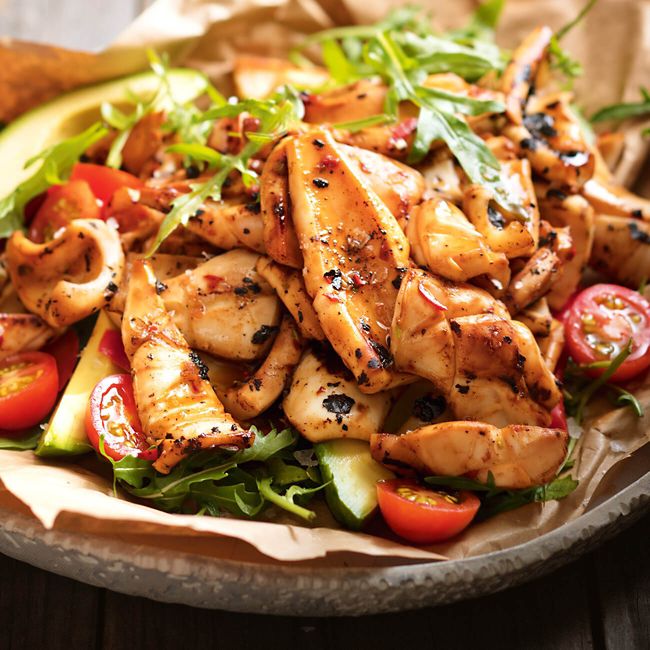 Barbecued Calamari With Lime & Chilli