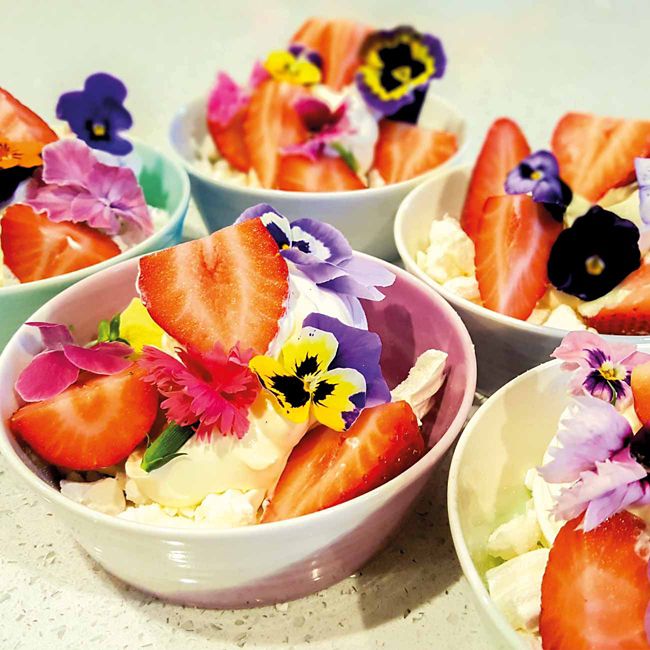 Flower Power Eton Mess With Berryworld Strawberries