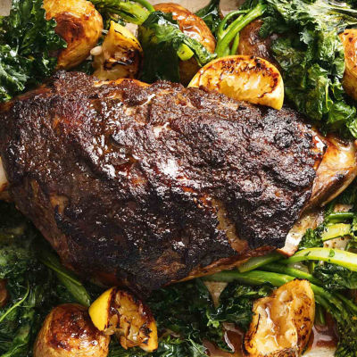 Spicy Baked Lamb With Kale & Crispy Potatoes