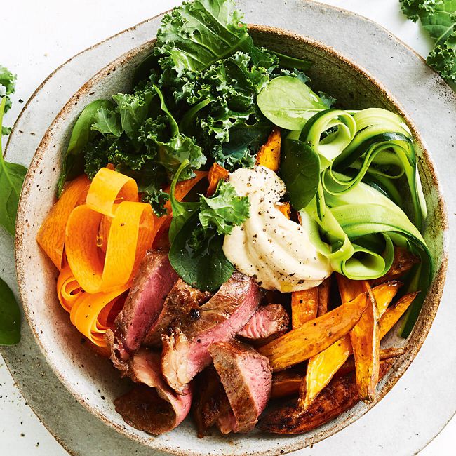 Steak, Chips & Veg Bowl
