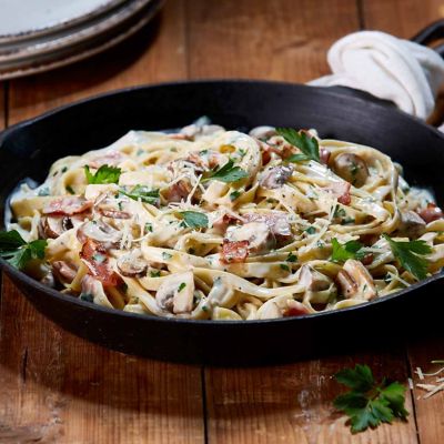 Streaky Bacon & Mushroom Carbonara