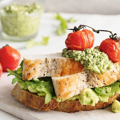 Grilled Chicken With Smashed Avo On Toast