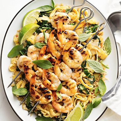 Palm Sugar Prawns With Pineapple Fried Rice