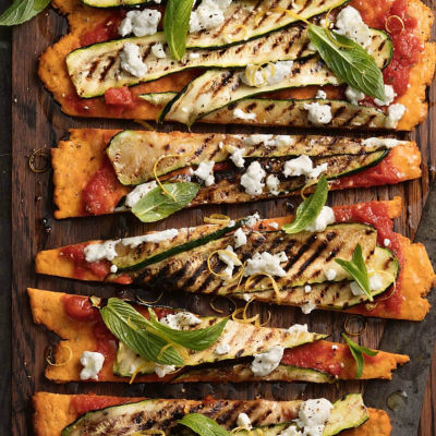 Chargrilled Zucchini, Goat's Cheese & Mint Pizza