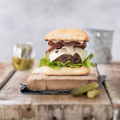 Beef Burger With Caramelised Onion Whole Egg Mayonnaise