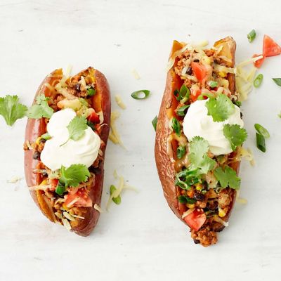 Sweet Potato Stuffed With Leftover Bolognese