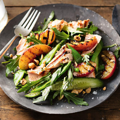 Chargrilled Peach & Salmon Salad