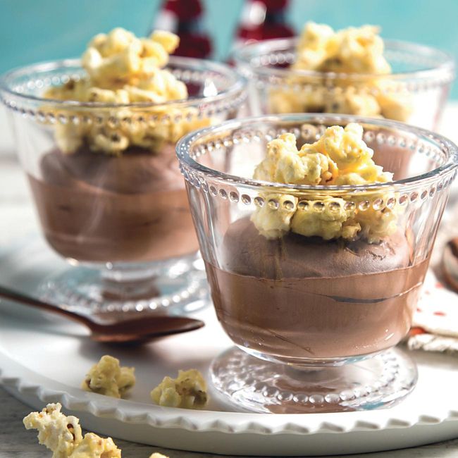 Choc Mousse With Salted Caramel Popcorn