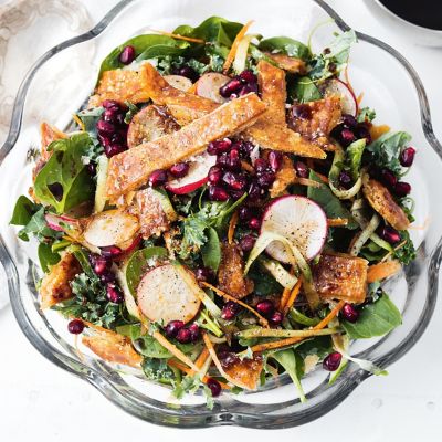 Crisp Salad With Pork Crackling & Pomegranate