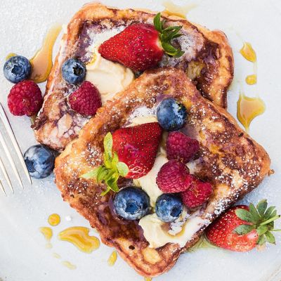 Eggnog French Toast With Maple Butter & Berries
