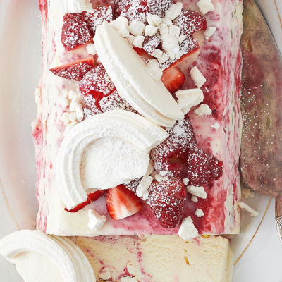Raspberry Swirl Meringue Ice-Cream